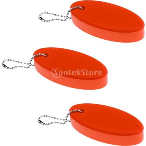 3Pcs Safety Lightweight Water Floating Keychain Keyring Key Float & Stainless Steel Ball Chain for Kayak Fishing Sailing Boating