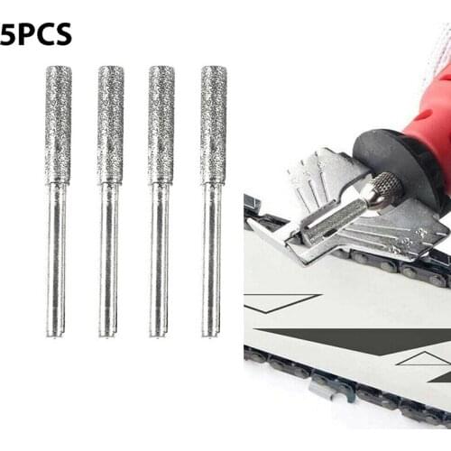 5pcs Diamond Grinder Drill Bit 4mm Grinding Stone Sharpener Carbide Grinder Stone Tools For Chainsaw Chain Repair parts