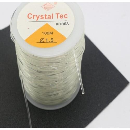 50 Meter Clear Crystal String Stretch Elastic Beading Cord Thread 1.5mm Spool