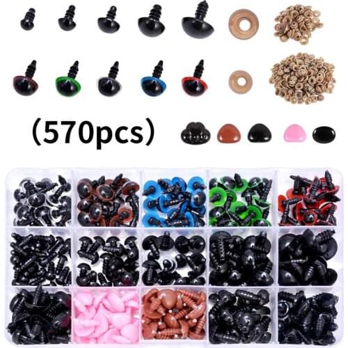 570 Pcs/set Plastic Crafts Safety Eyes for Teddy Bear Soft Toy Animal Doll Amigurumi DIY Accessories