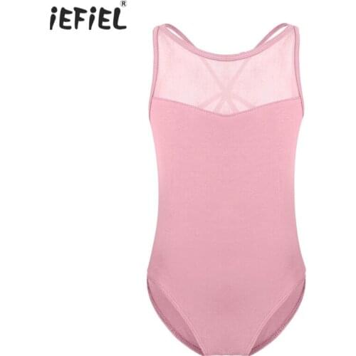 IEFiEL Girls Ballerina Sleeveless Ballet Dress Gymnastics Leotard Jumpsuit Criss-cross Back Ballet Costume Performance Dancewear