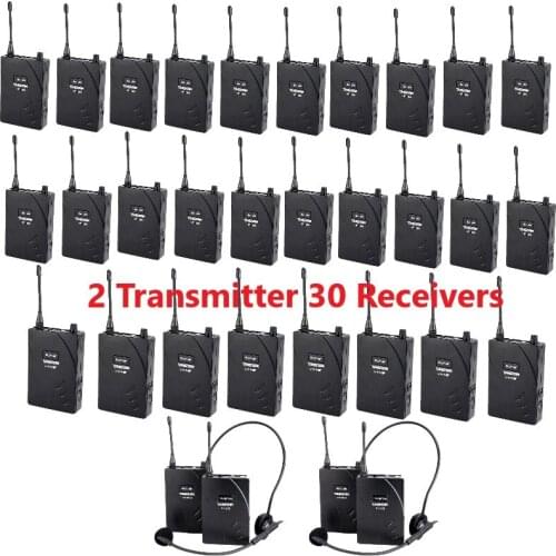 Takstar UHF-938/ UHF 938 UHF frequency Wireless Tour Guide System 50m Operat Range 2 Transmitter+30 Receivers for Tour guiding