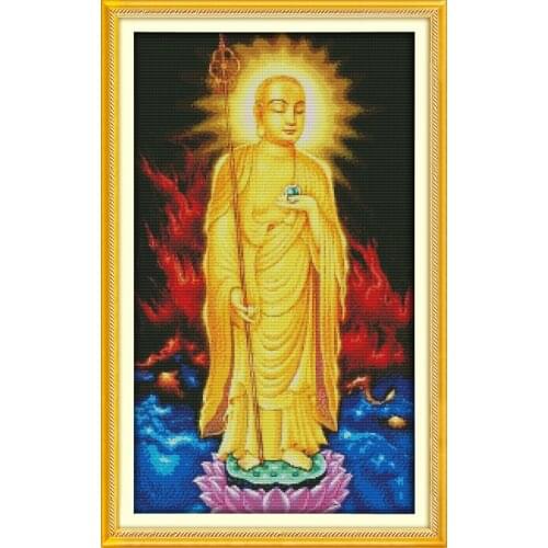 Bodhisattva Portrait Cotton Counted Cross stitch kits Aida 11CT Accurate Printed Embroidery DIY Handmade Needlework Home Decor