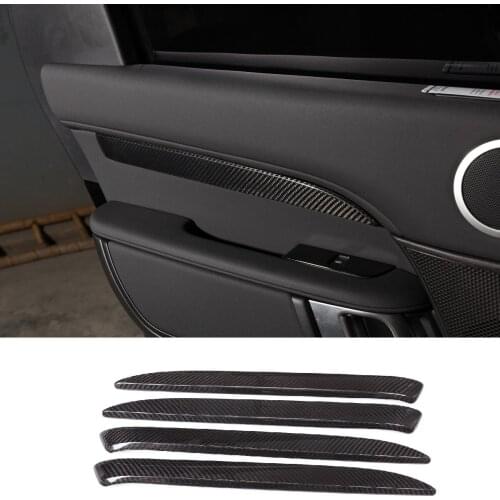 Real Carbon Fiber Interior Car Door Side Strips Cover Trim Fit For Land Rover Discovery 5 LR5 l462 2017-2020