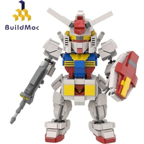Buildmoc Technical Robot RX-78 MOBILE SUIT GUNDAM Mech Warrior Japan Anime Cartoon Movie Figures Building Blocks Toys Kid Gift