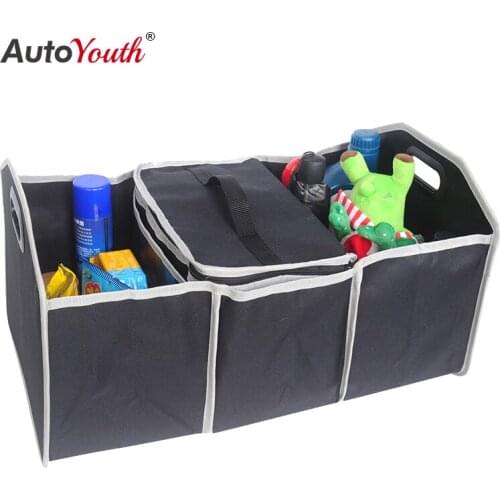 Black Foldable Car Trunk Storage Bag Multi-pocket Storage Bags for Universal Car