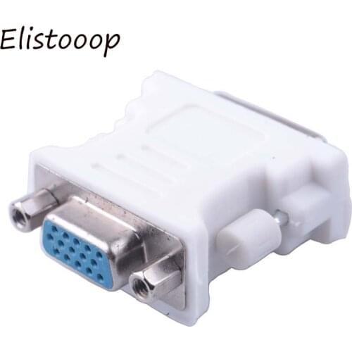 Elistooop DVI-I 24+5 Pin DVI to VGA Male to Female Video Converter Adapter for PC laptop