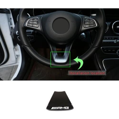 Zinc Alloy for AMG Logo Mercedes Benz W205 W203 W210 w212 GLC GLA E300L C/E Class Round Steering Wheel Emblem Paste Accessories