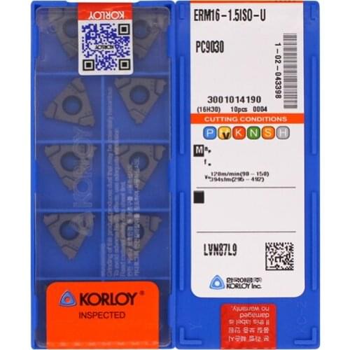 ERM16-1.5ISO-U PC9030 100% KORLOY Original carbide insert with the best quality 10pcs/lot free shipping