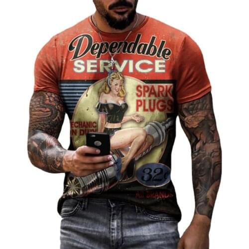 New Summer Men T-shirt Short Sleeve Letter Beauty 3D Print Male T Shirt Fashion Retro Fashion Casual Streetwear Oversieze Tshirt