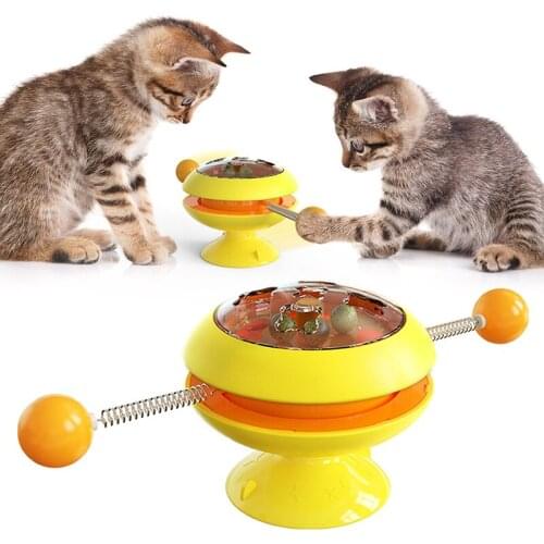 Pet Cat Toys For Cats Kitten Spinning Disc Puzzle Fun Toy Funny Cat Stick With Catnip Pet Cat Accessories Products