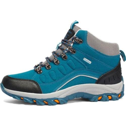 Unisex High Top Suede Hiking Shoes Men Outdoor Breathable Casual Sneakers Women Non-slip Ankle Boots Trekking Climbing Mountain