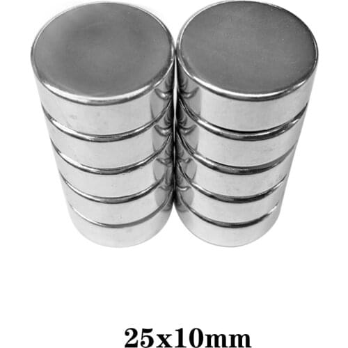 1/2/5/10/15PCS 25x10 mm Strong Cylinder Rare Earth Magnet 25mmX10mm Round Neodymium Magnets 25x10mm N35 Disc Magnet 25*10 mm