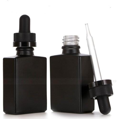 Square Glass Dropper Bottle With Eye Pipette Empty Amber Aromatherapy Essential Oils Bottle Containers 30ml