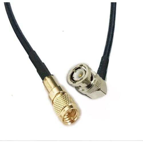 Microdot Compatible M5 male to BNC male Right Angle 10-32 UNF Vibration Acceleration Sensor Test RG174 Cable 1/2/3/5/10M