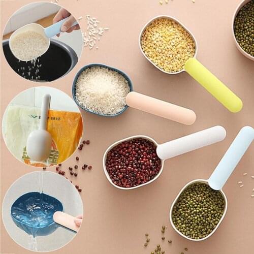 Multifunctional rice spoon with sealing clip Nordic long handle rice spoon household rice spoon kitchen accessories gadget