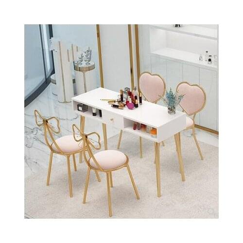 Manicure table and chair set combination Nordic net red single double double manicure table special price ins baking white