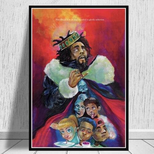 Rapper Music Star Trippie Redd J cole Kanye West Anime Painting Picture Quality Canvas Poster Bedroom Living Wall Art Home Decor