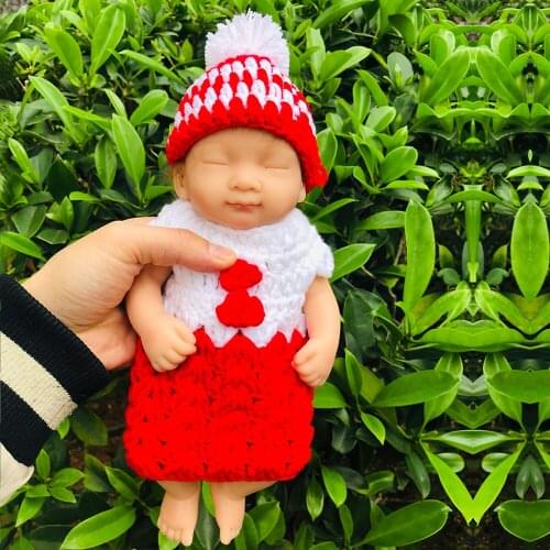 Real solid silicone reborn baby doll 26cm soft touch Boutique newborn baby dolls toys gift