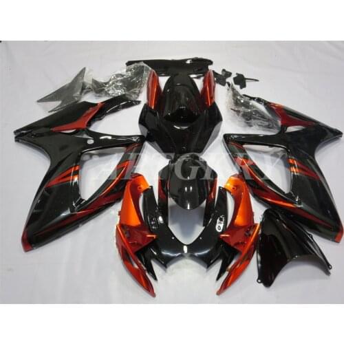 New ABS Plastic Shell Motorcycle Fairing kit Fit For Suzuki GSXR600 GSXR750 K6 2006 2007 06 07 Bodywork set Custom Black Orange