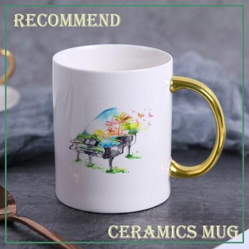 New Piano Forest ceramics Mug,Vintage mugs,Flower Tea Set Coffee Cup,Water Milk Coffee Drinkware Gift KTZW-012