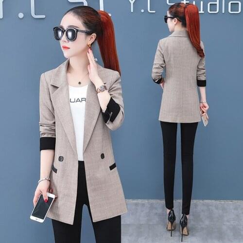 Short Blazers Jacket Thin Womens 2020 Spring New Single Row Of Two Buckles Casual Wild Temperament Suit Women Printing Z1018