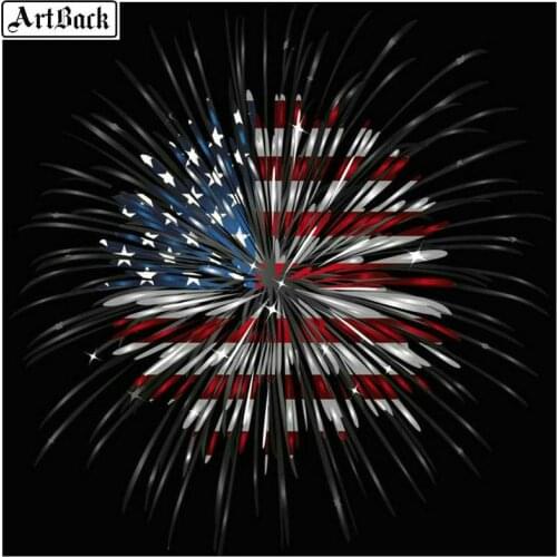 Full square diy 5d diamond painting american flag icon 3d diamond embroidery mosaic crafts wall sticker