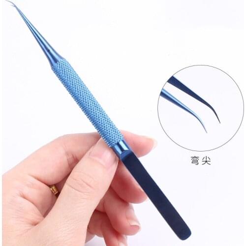 Professional Titanium Alloy Tweezers 0.15mm Edge Precise Fingerprint Fly Line Precision Tweezers Straight Bend For iPhone Repair