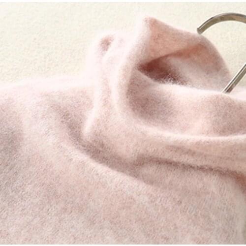 Autumn Winter Women Turtleneck Pullover 100% Pure Mink Cashmere Sweaters Knitted Soft Warm Girl Clothes S-2XL 13 Colors Jumpers