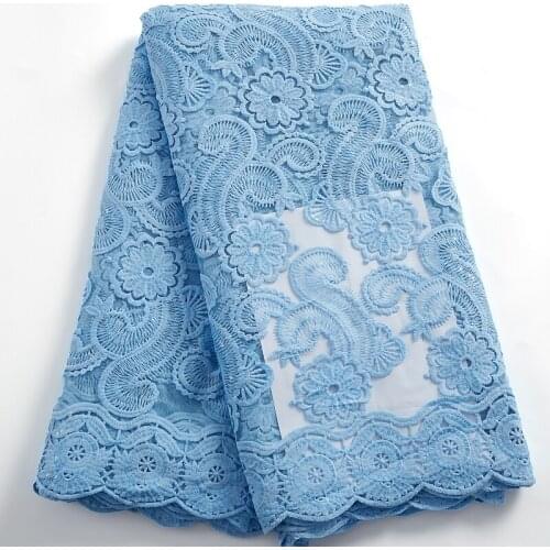 SJD LACE White Lace Fabric Sequins Lace Fabrics 2021 Milk Tulle Embroidery Flowers For Dress Nigorian 5 Yards Wedding WomenA2432