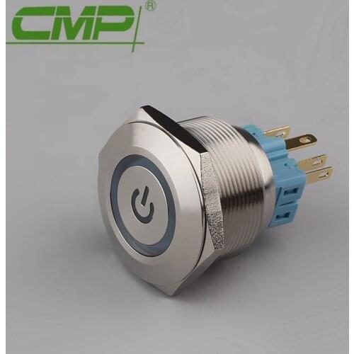 12v/24v LED Momentary Horn Button Metal Switch Power Symbol Self-Resetting Switchg