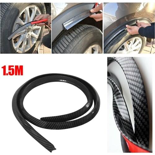 Carbon Fiber Car Fender Fender Horn Splash Guard Arched Horn Flexible Wheel Arch Eyebrow Protection Pad Black