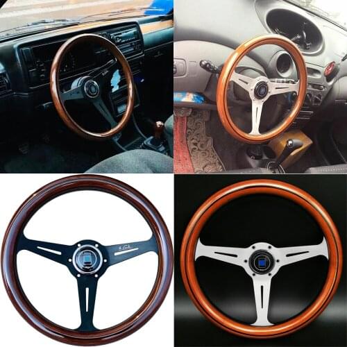 Universal Racing Wheel 14inch 350mm Wood Steering Wheel Car Drift Sport Steering Wheel With N-Horn Button