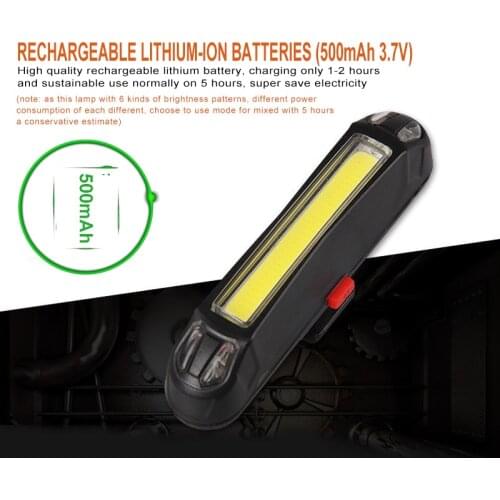 Bicycle Lights Waterproof Riding Bicycle LED Bike Tail Lamp COB USB Rechargeable Tail Lights Bicycle Accessories Cycling Sports