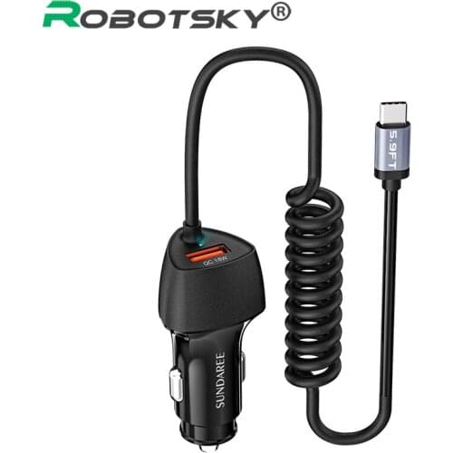 5A Type C Car Charger QC 3.0 Fast Charging Charger USB Car Charger For iPhone Xiaomi Mobile Phone Car Charger Adapter