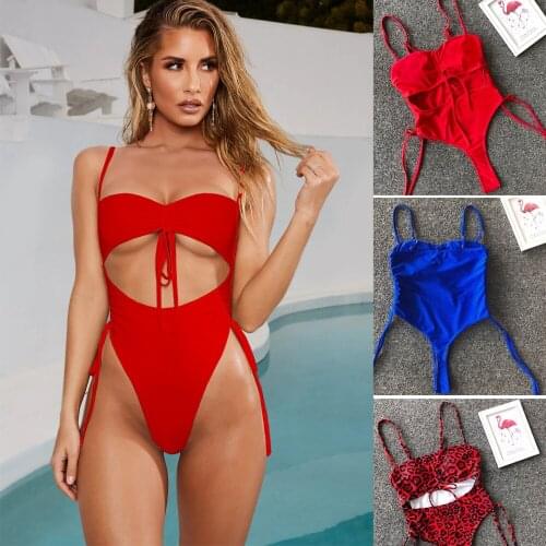 Womens Swimming Suit Bikini Women Swimsuit Halter Bathing Suit Monokini Sexy Swimsuit One Piece High Cut Swimwear Beachwear