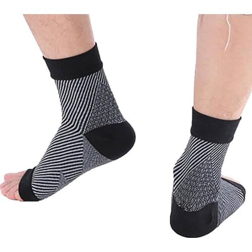 1 Pair Oblique Stripe Sports Compression Ankle Brace Elastic Socks Protector