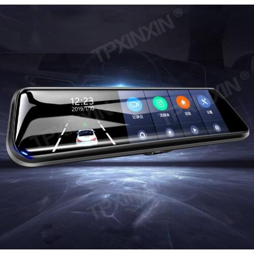 10 inch high-definition full-screen matt night vision streaming media front and rear dual recording rearview mirror driving reco