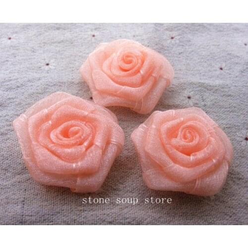12pcs Lovely 3D Handmade Organza Flowers Lace Rose Diy Kid Garment Hair Corsage accessories 4cm