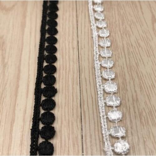 15 Yards Polyester Material White Black Lace Trims Clothing Decorative Crocheted Lace Ribbon Handmade Patchwork DIY Sewing 11mm