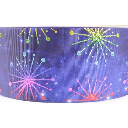 3" 75mm rainbow hologram foil burst grosgrain polyester ribbon sparkle laser 10Y 50Y