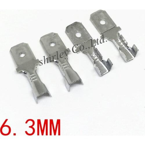 50sets 6.3mm with transparent sheath inserted spring 6.3mm male connector terminal Faston with insulator for wire