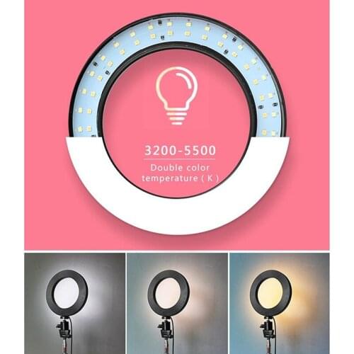 6" LED Ring Light Dimmable USB 5500K Fill Lamp Photography Phone Video Live