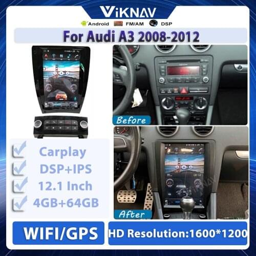 2 din car radio DVD Multimedia Player For Audi A3 2008 2009 2010 2011 2012 Android Car GPS Navigation head unit Stereo receiver