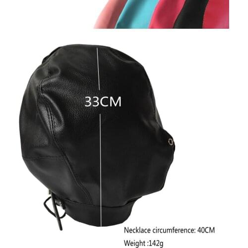 BDSM sex Game Black Emperor Leather Head Cover, Bandage, Nasal Ventilation Hole, Five Colors, Adult Sex Toys, SM Tools