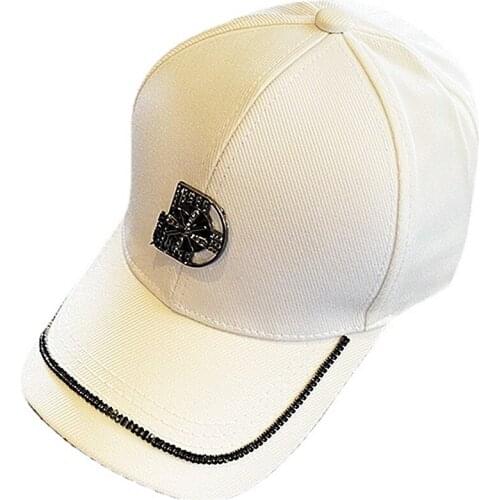 Summer Korean Style Personality Beaded Letter Printing Adjustable Baseball Cap women Multi-Functional Fashion Black Sun Hat