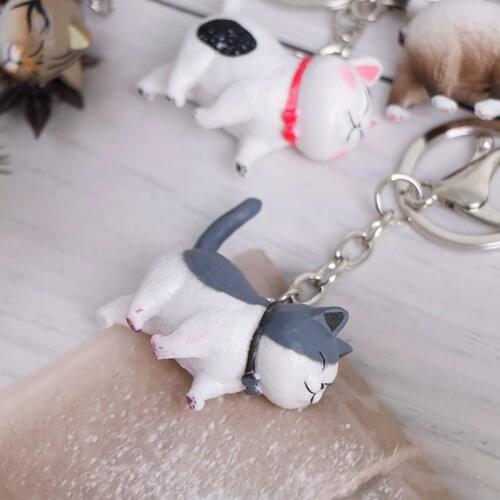 Women KeyRing Car Trinket Couple Key Chains Kids Toy Key Ring Charms Pendant Cat Key Chain Car Bag Keychains Creative Car Gift