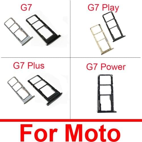 Sim Card Tray Holder For Motorola Moto G7 Play Power Plus Sim Micro Reader Card Slot Adapters Card Socket Replacement Repair