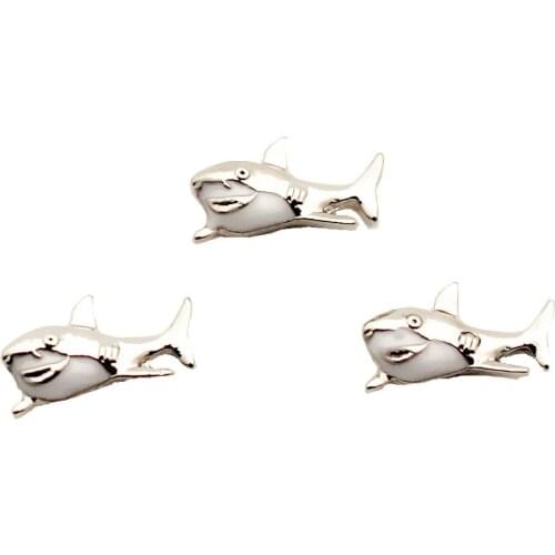 Hot Selling 10Pcs/Lot Shark Floating Charms For Living Glass Lockets Necklace DIY Jewelry