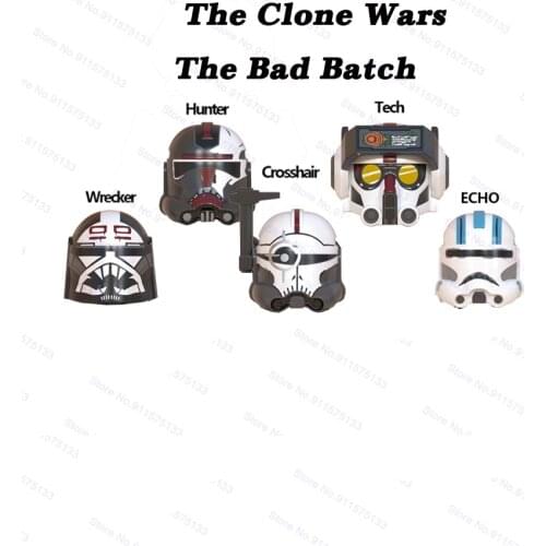 5pcs The Bad Batch Clone Crosshair Tech Wrecker Troopers Echo Hunter Building Blocks Bricks Star Action Figure Wars Toys Kids